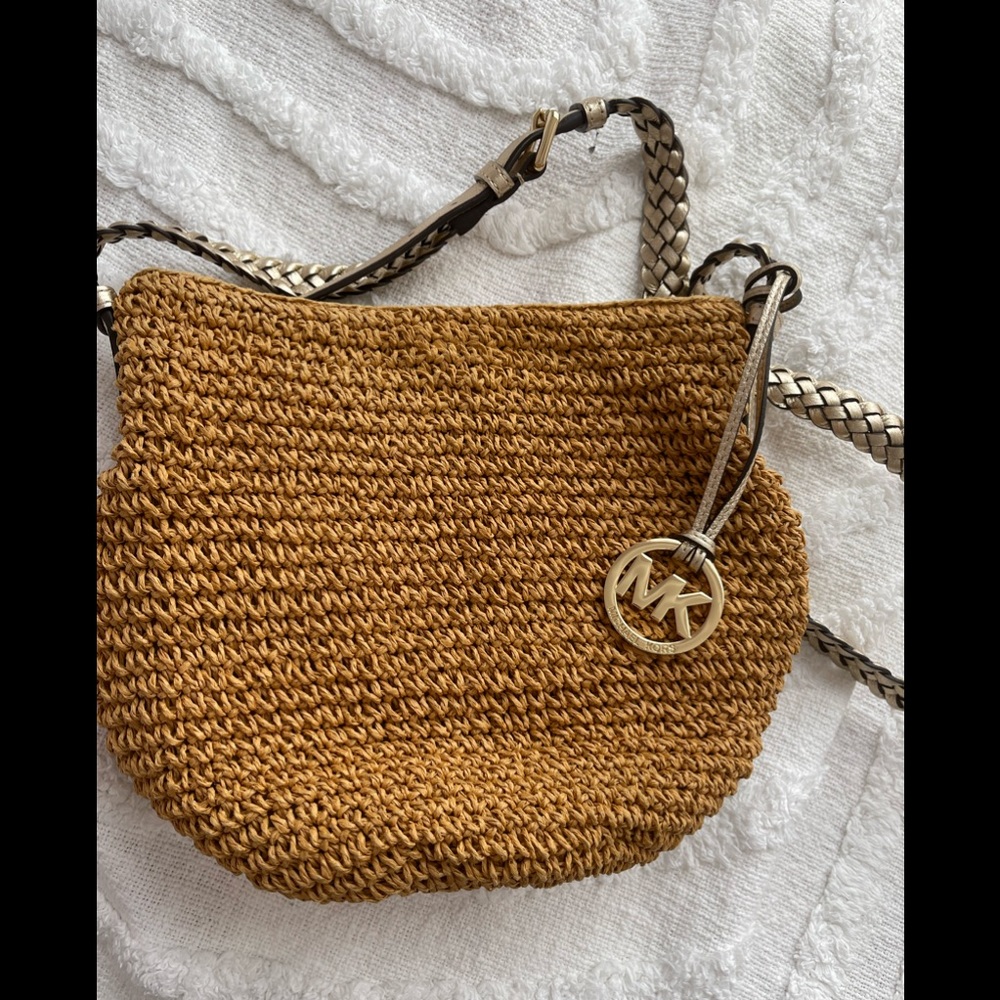 Michael Kors Straw Crossbody Bag
